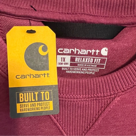 Carhartt NWT Relaxed Fit Midweight Crewneck Block Logo Sleeve Sweatshirt 1X - Picture 10 of 13